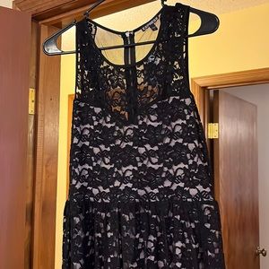 NWT Black Lace Express Babydoll Dress - Sz Lg